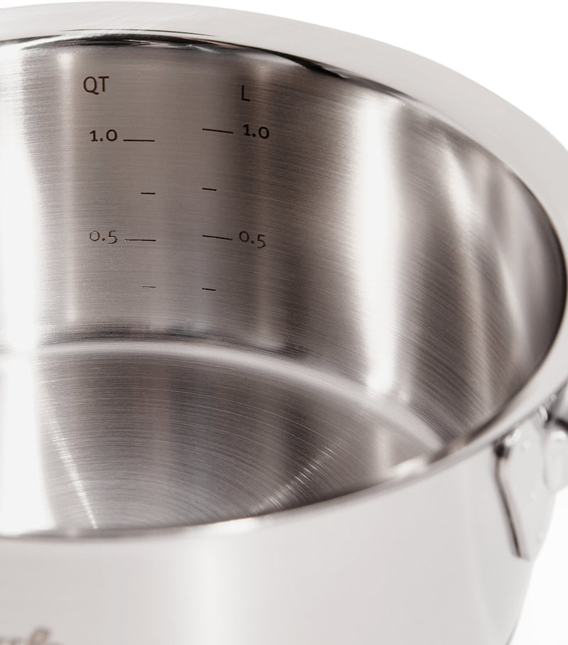 Stainless Steel Saucepan Without Lid, 21.5cm Diameter, Induction Compatible