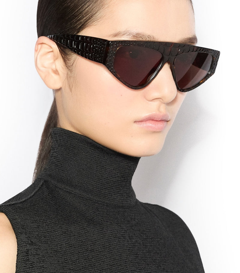 Alaïa aviator mask sunglasses with croc-embossed acetate - British product