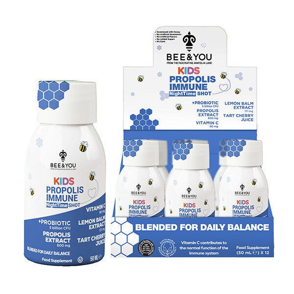 Bee&You Kids Propolis Night Shot 12x50ml, imported from the UK