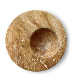 Marchanta 01 Mini Dark Travertine candle holder 18cm (British brand)