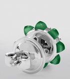Marli New York Tip-Top earrings with diamonds and green agate, imported from the UK