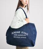 ANINE BING Leo denim tote bag, imported from the UK
