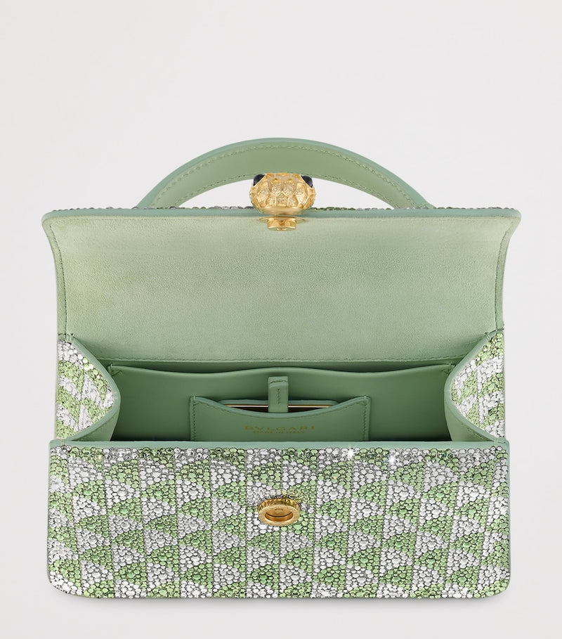 Bvlgari Serpenti Forever mini suede handbag, imported from the UK