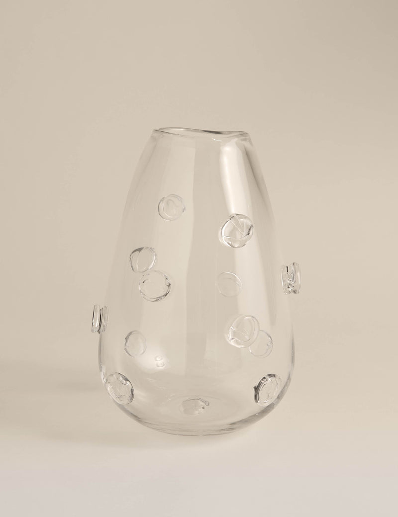 3D raised bobble glass vase 28cm, imported from the UK