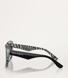 Dolce&Gabbana acetate square sunglasses with zebra tortoiseshell finish, imported from the UK