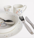Marie-Chantal Crest Collection breakfast suitcase set with fine bone china and cutlery - British product