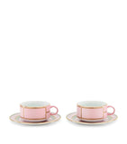 GINORI 1735 porcelain teacup and saucer set in Rosa, UK version