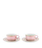 GINORI 1735 porcelain teacup and saucer set in Rosa, UK version