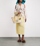 ALEMAIS medium woven Mona basket bag with macrame handles (British brand)