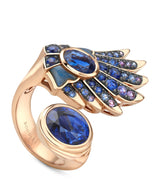 Harrods Boodles Rose Gold, Sapphire and Labradorite The Palace Collection Raven's Watch Gemini Sapphire Ring- Buy online at McGrocer