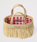 Jimmy Choo mini beach tote bag with raffia tassels, UK version