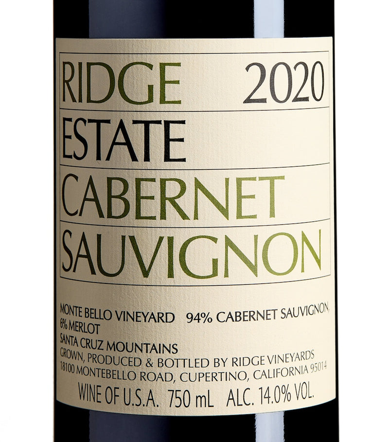 Ridge Estate Cabernet Sauvignon 2020 red wine 75cl, imported from the UK
