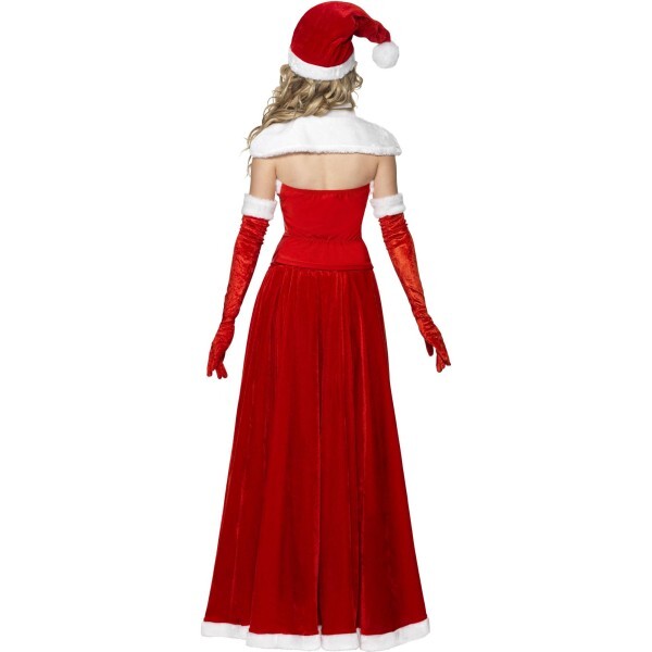 Smiffys Luxury Miss Santa Costume with hat and cape (British brand)