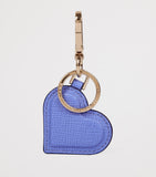 Smythson cross-grain calfskin Panama heart keyring (British brand)