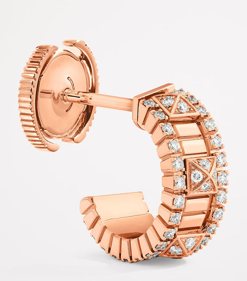 MARLI New York mini rose gold diamond hoop earrings - British product