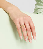 Sophie Bille Brahe gold and diamond 'I' initial ring, UK version