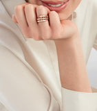Bvlgari Serpenti Viper ring in rose gold with pavé diamonds (British brand)