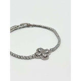SVNX Clover Diamante Bracelet in Silver, imported from the UK