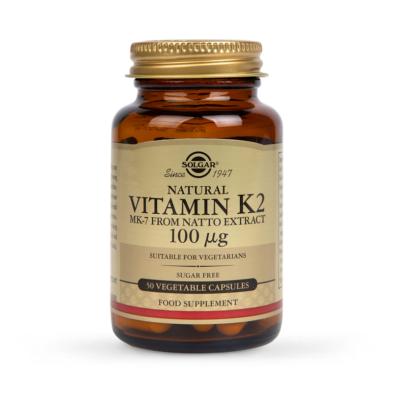 Solgar Vitamin K2 100mcg 50 Vegetable Capsules (British brand)
