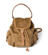 Harrods Miu Miu Medium Corduroy Leather-Trim Backpack- Buy online at McGrocer