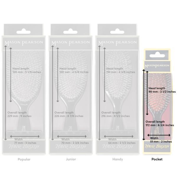 Mason Pearson pocket bristle and nylon hairbrush, imported from the UK