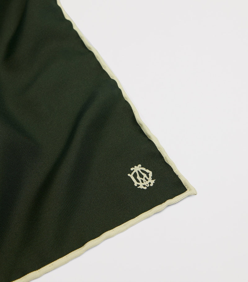 Dunhill mulberry silk cypher logo pocket square 30cm, UK version