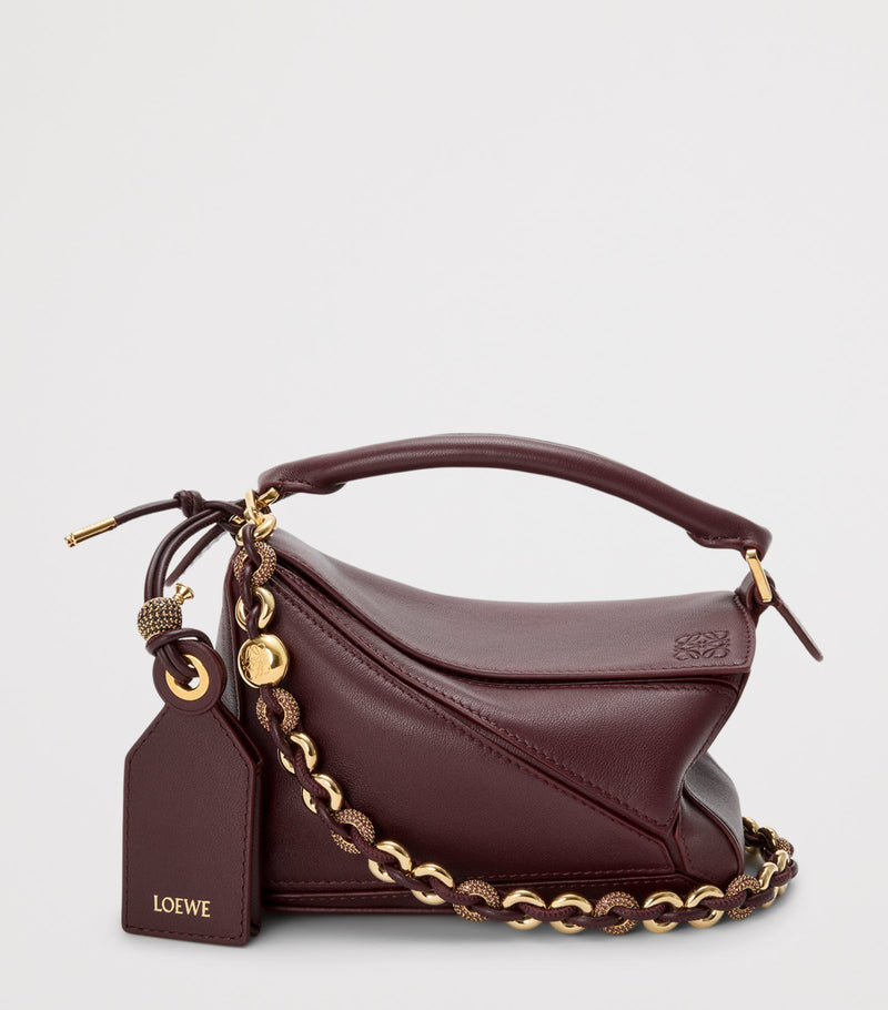 LOEWE Mini Puzzle Top-Handle Bag in smooth lambskin, imported from the UK