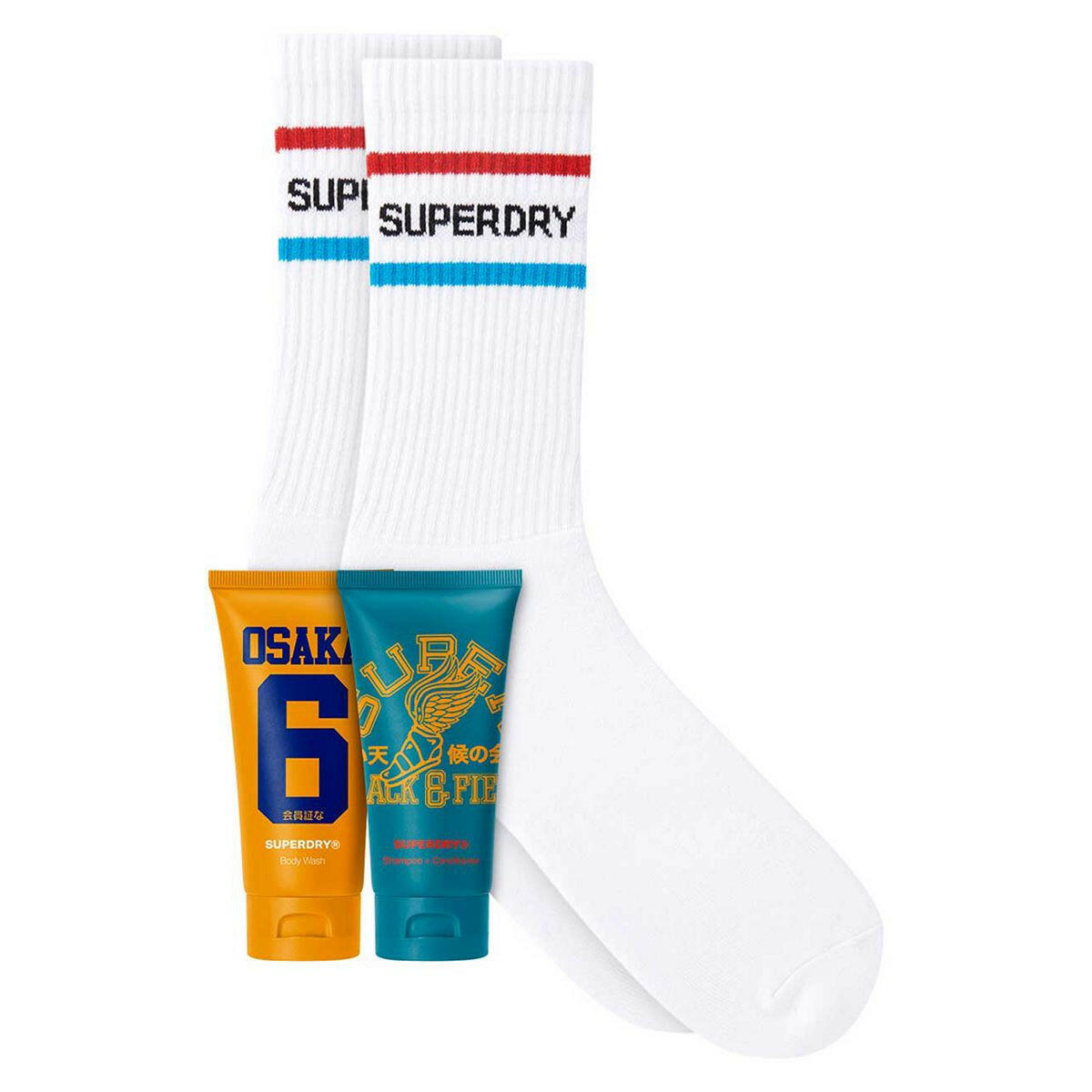 Superdry Retro Originals Pack - Crew Socks, Body Wash, 2-in-1 Shampoo & Conditioner GOODS Boots