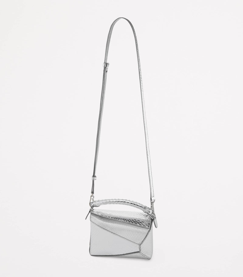 Loewe mini python skin Puzzle Edge handbag, imported from the UK