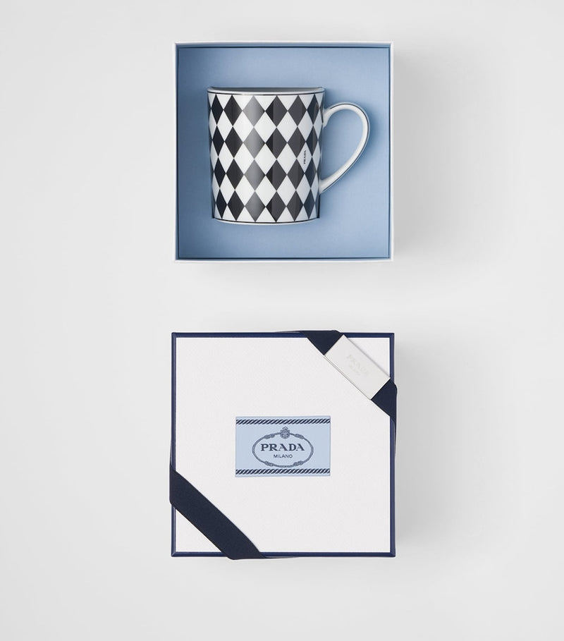Prada porcelain checkerboard mug, imported from the UK
