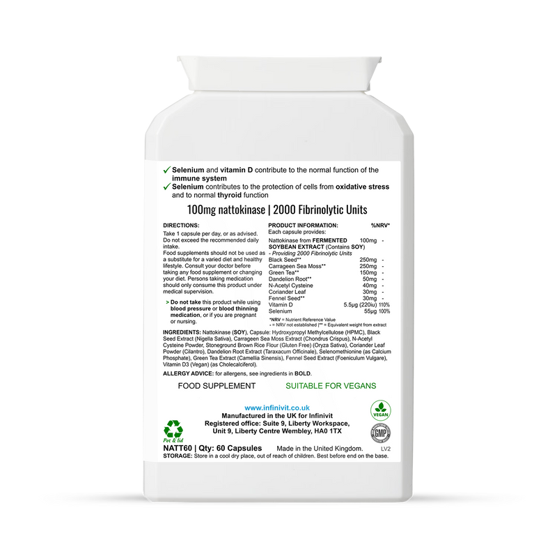 InfiniVit supplement NattoBotanica Fusion 60 capsules (British brand)