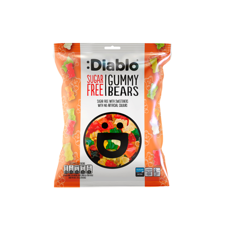 Diablo Sugar Free Gummy Bears assorted 75g, UK version