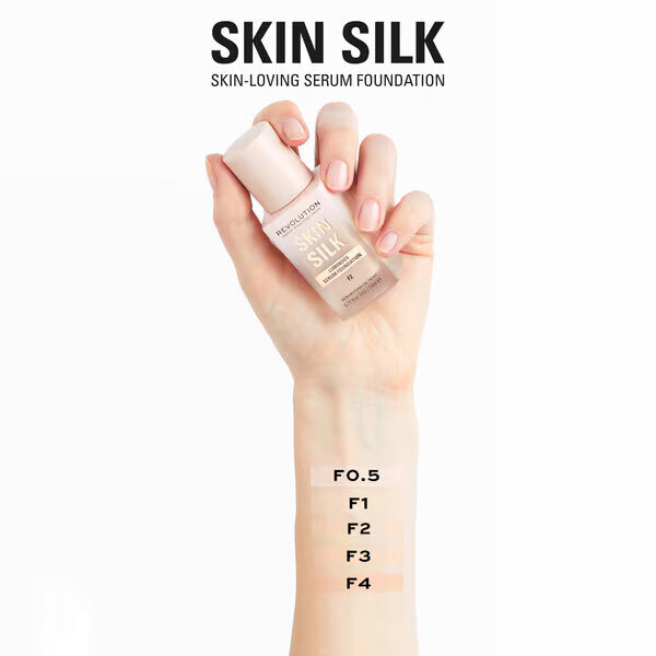 Revolution Skin Silk Serum Foundation F1, imported from the UK