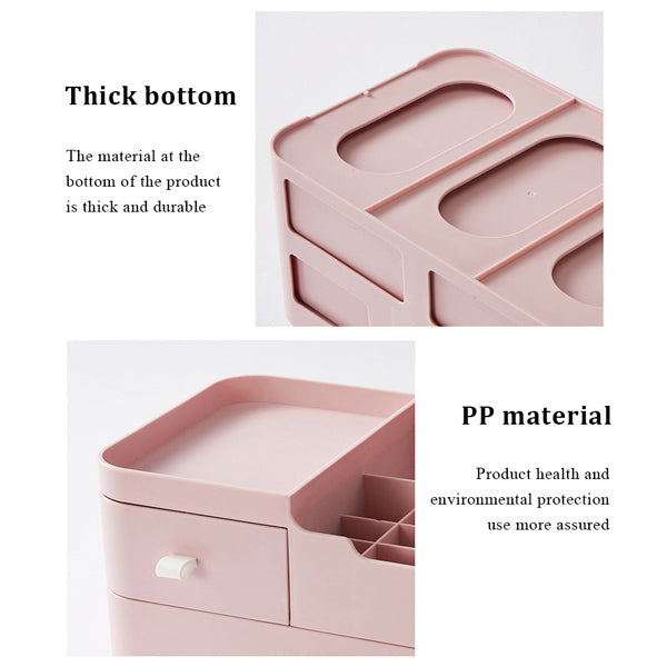 Livingandhome Makeup Organizer Pink Storage Box, UK version