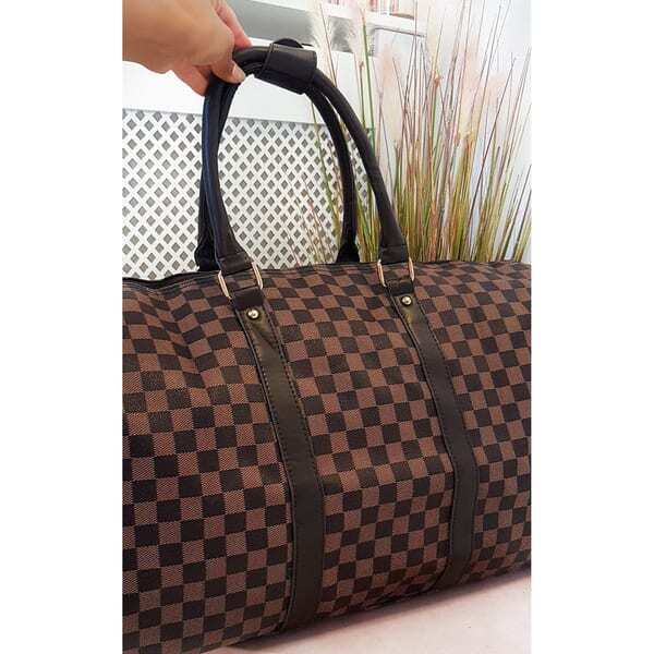IKRUSH indigo checked overnight bag - British product