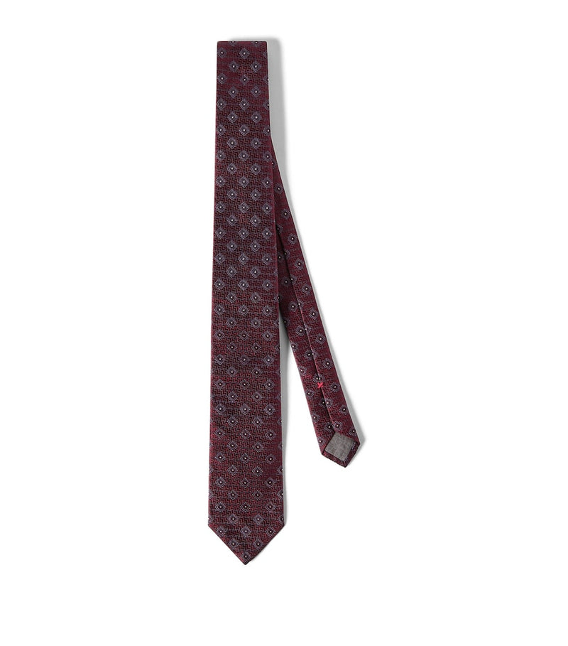 Brunello Cucinelli geometric silk tie - British product