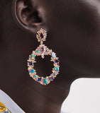 Suzanne Kalan rose gold earrings with diamonds sapphires opals (British brand)