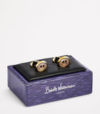 Babette Wasserman gold-plated smiley face cufflinks - British product