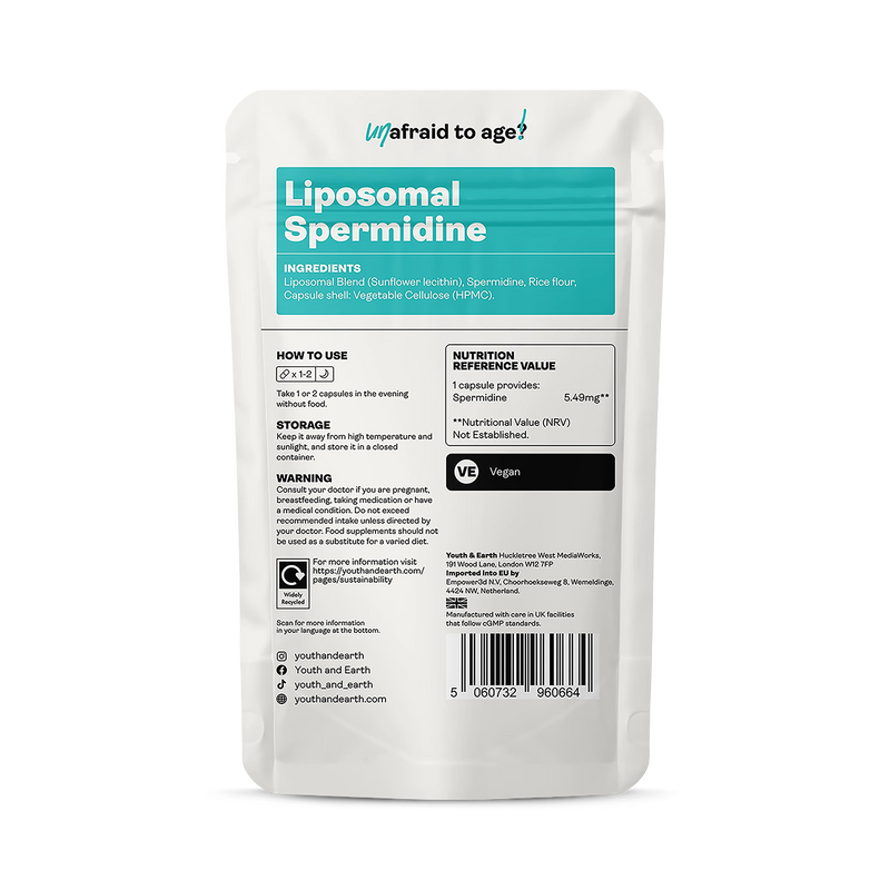Liposomal Spermidine cellular renewal capsules 60 capsules, UK version