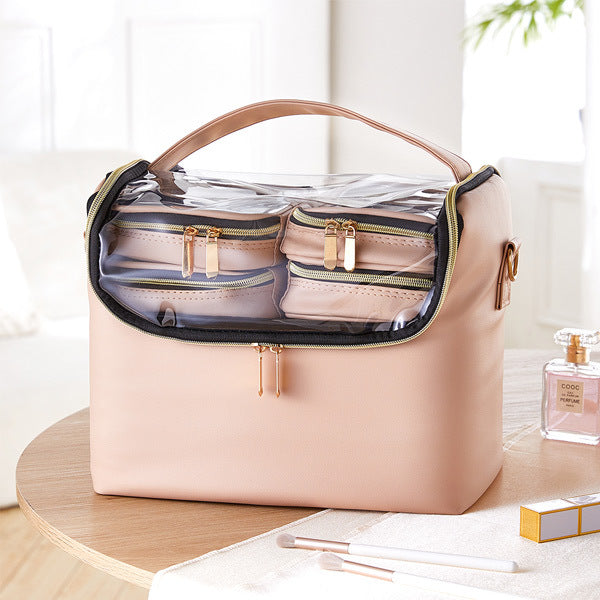 Livingandhome Makeup Case Pink 30cm, imported from the UK