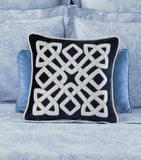 Yves Delorme Entrelac Marine cushion cover 45cm, UK version