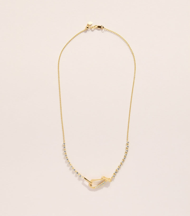 Jade Trau Lola Line yellow gold diamond necklace - British product