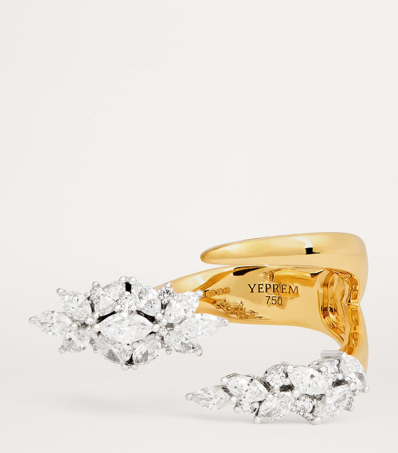 Yeprem yellow gold and diamond Reign Supreme ring, imported from the UK