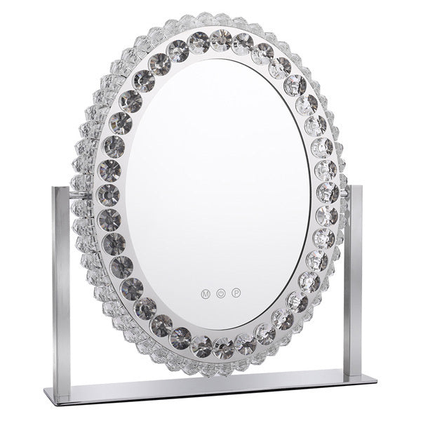 Livingandhome Crystal LED Vanity Mirror 46cm x 51cm, imported from the UK