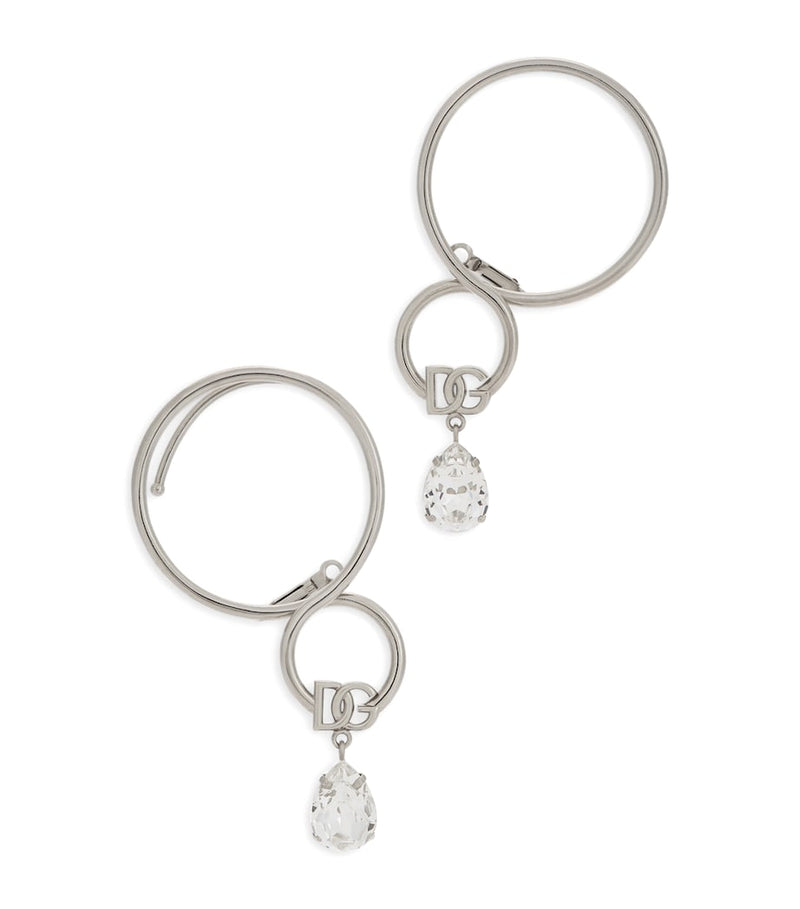 Dolce&Gabbana Crystal Loop Earrings with glass drops, UK version