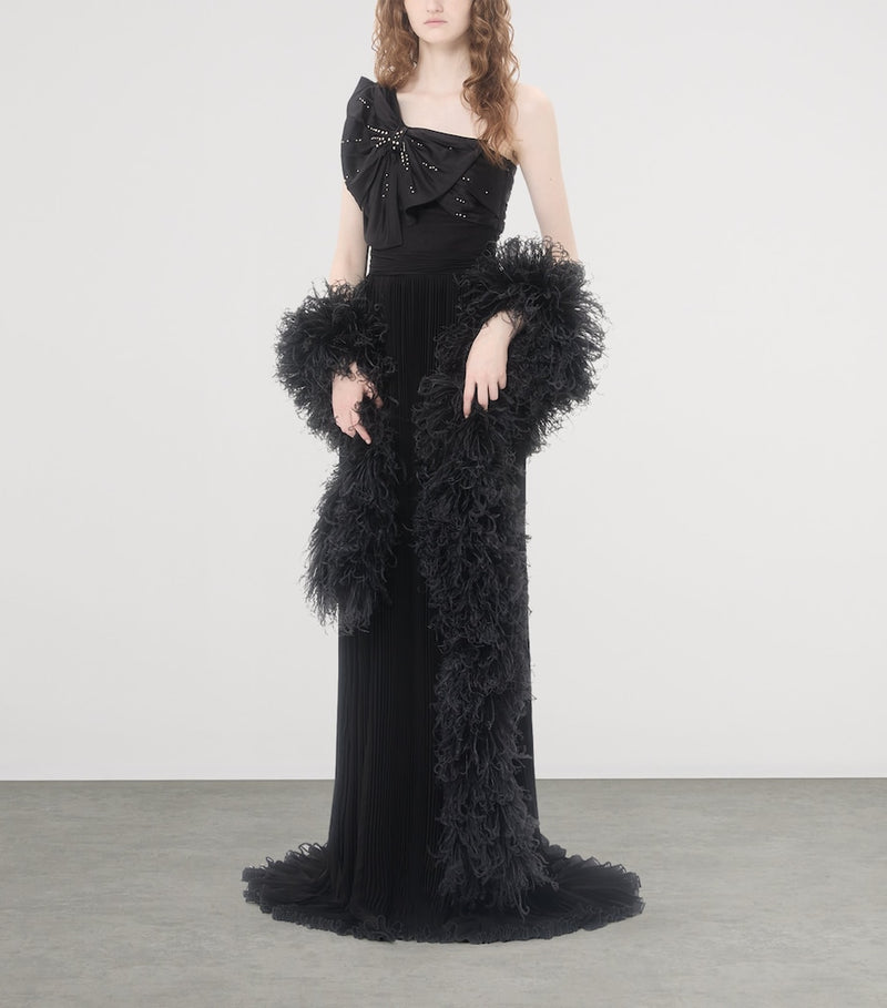 Valentino Garavani monochrome feather scarf 200cm, UK version