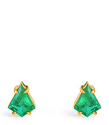 Harrods ZLEE Yellow Gold and Emerald Kite Stud Earrings- Buy online at McGrocer