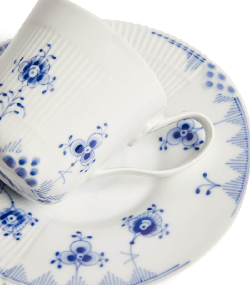 Royal Copenhagen Blue Elements teacup and saucer set, imported from the UK