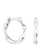 Astrid & Miyu white gold twist hoop earrings, imported from the UK