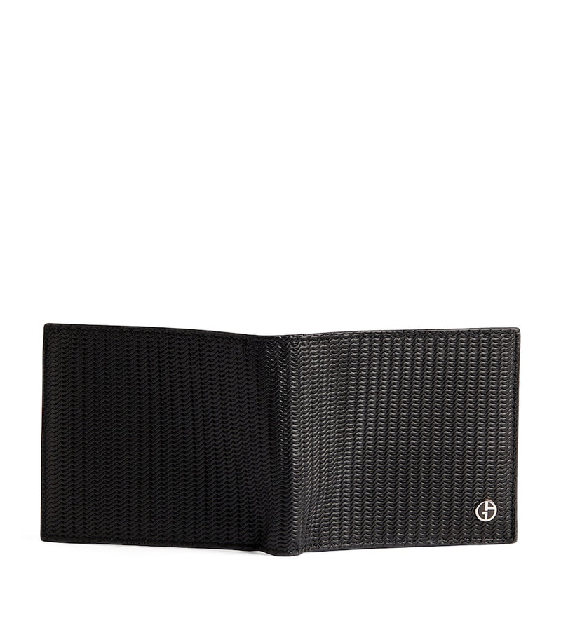Giorgio Armani leather wave-embossed bifold wallet (British brand)